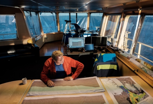 Martin Jakobsson på isbrytaren Oden under en tidigare forskningsexpedition i Arktis. Foto: Björn Eriksson