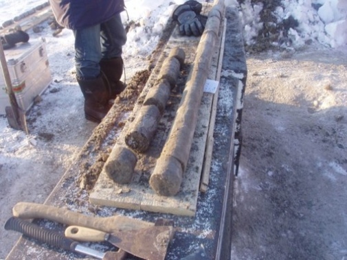 A sediment core sample with permafrost from the seafloor. Photo: Igor Semiletov