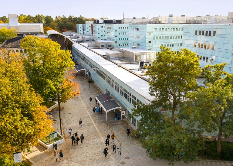 Drönarbild av Stockholms universitet. Foto: Sören Andersson