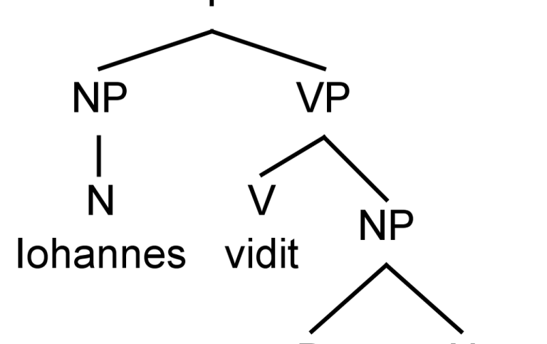 Generative grammar tree of the Latin sentence Iohannes vidit illam puellam or 