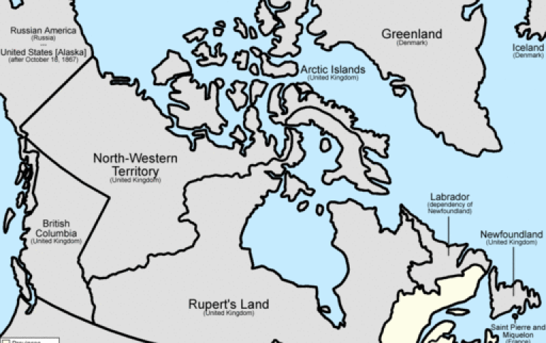 Animated map showing changes to the borders of Canadian provinces and territories over time