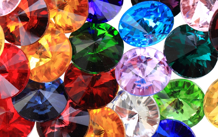 Glass diamonds in different colours. Photo: Jiri Vaclavek, MostPhotos