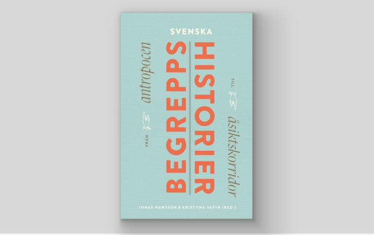 Svenska Begreppshistorier, ljusblå bok med orange text