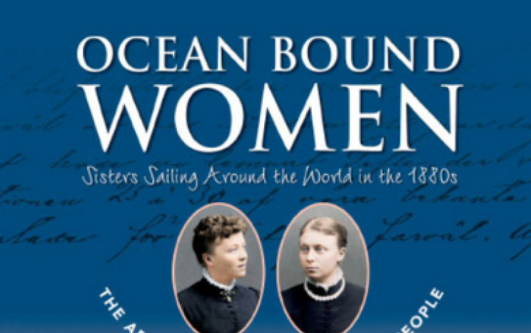 Detalj av omslaget till boken Ocean Bound Women. Sisters Sailing Around the World in the 1880s
