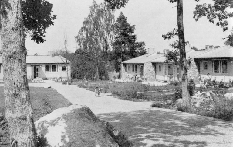 Radhusområde. Bilden i svartvitt, tagen 1956