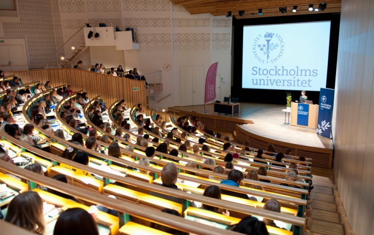 Bild på undervisningssal på Stockholms universitet