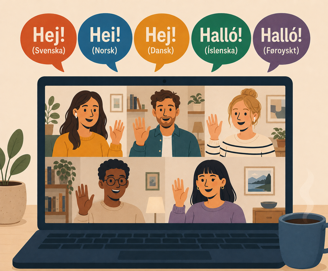 Four people speaking Romance languages