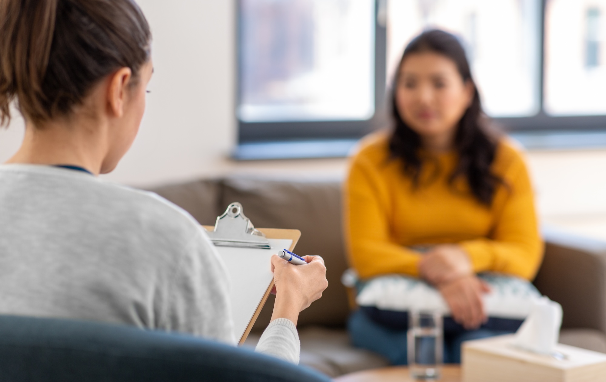 Therapist and client.