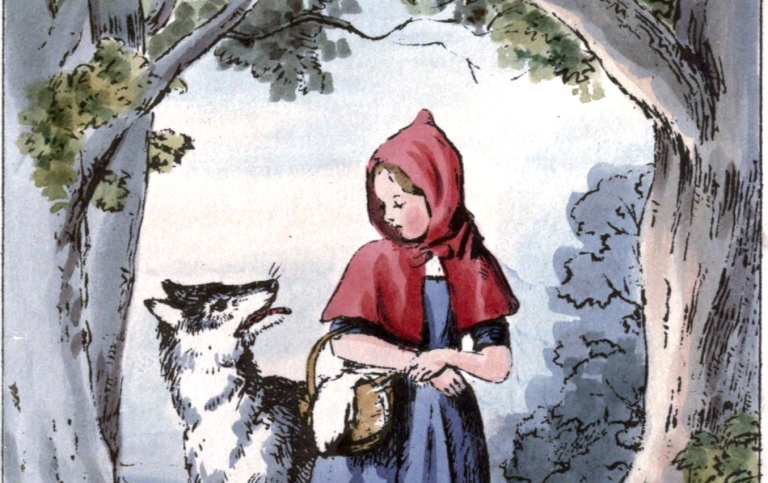 Illustration of the Little Red Riding Hood.