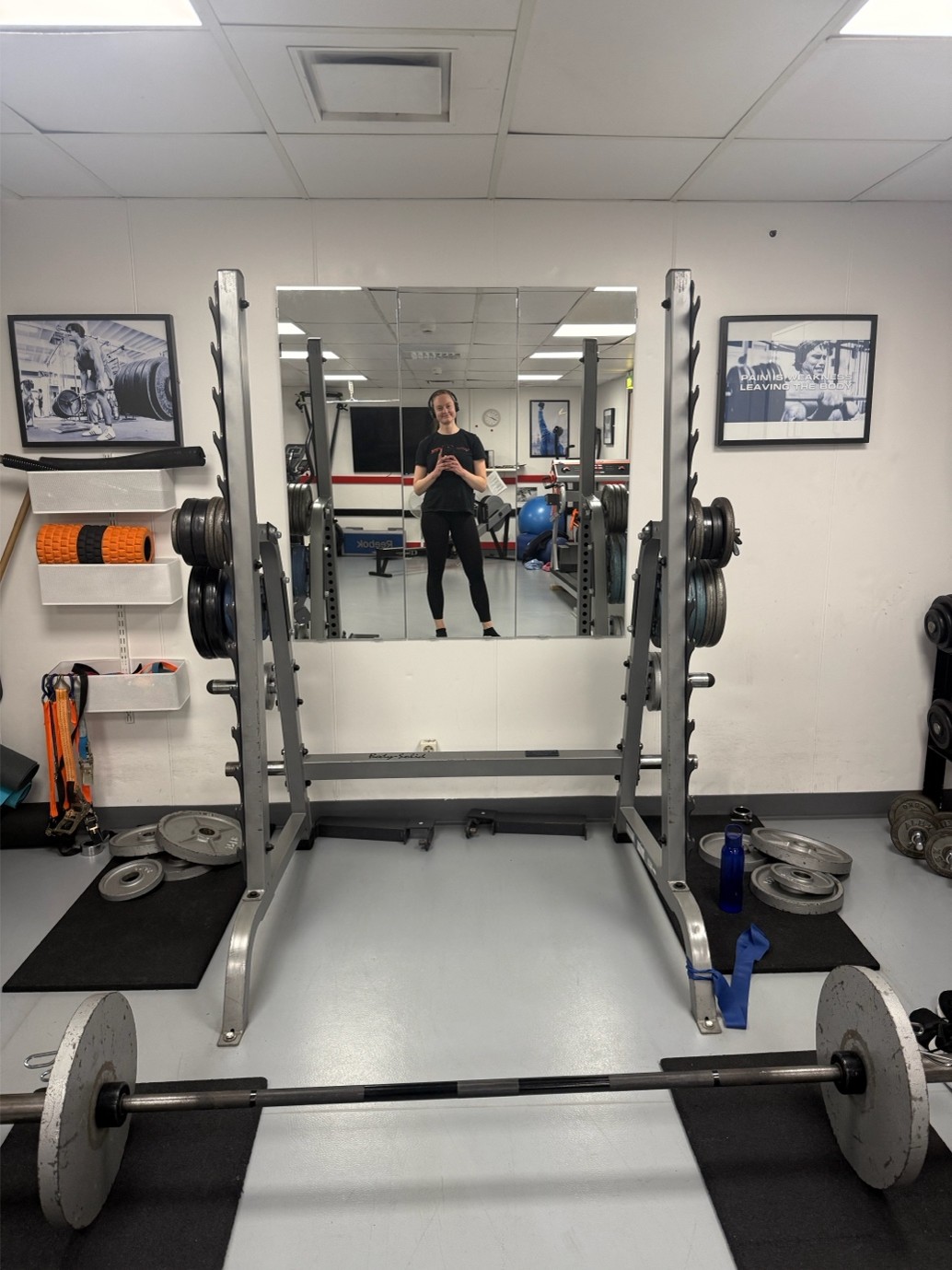 Caption: In the morning the gym is usually crowded, but in the evenings I have been able to find some alone time in there.