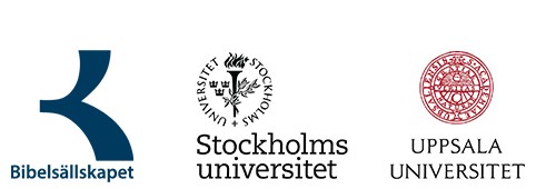 Tre logotyper: Svenska Bibelsällskapet, Stockholms universitet, Uppsala universitet.