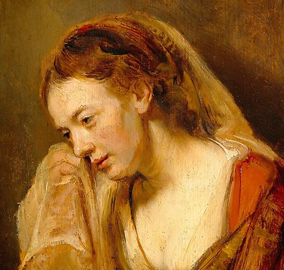 Rembrandt (or studio), A Woman Weeping, c. 1644. Oil on panel.