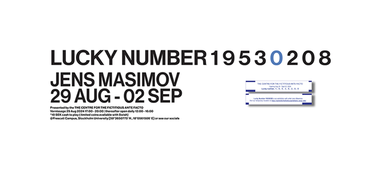 Lucky number 19530208 Jens Masimov.