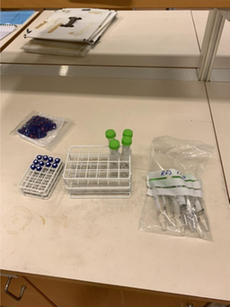Some samples on a table