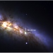 Stora bilden: SN2014J I den dammiga galaxen M82 (foto: J. Johansson). Övre bilden till höger: Detaljerad infraröd bild från Keck-teleskopet på Hawaii, används för att lokalisera explosionsplatsen. Undre högra bilden: SN2014J:s position före explosionen (foto: A. O’Conell och M. Mountain).