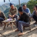 Drinking tea on the bamboo terrace of a house in a Konyak Naga village in Mon district in Nagaland, India. Photo: Andrzej Markiewicz