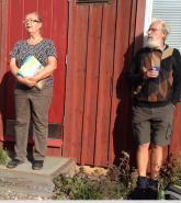 Lena och Nils Kautsky drog igenom Askös historia innan de gick in på sina forskningsområden. Foto: Eva Krutmeijer