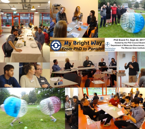 MBW PhD Students partake in the PhD event, "My Bright Way, From PhD to Pension," and learn more about future career options.