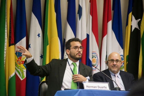 Official inauguration of Herman Duarte and attorney Evan Wolfson on the first equal marriage congress on the American continent.
