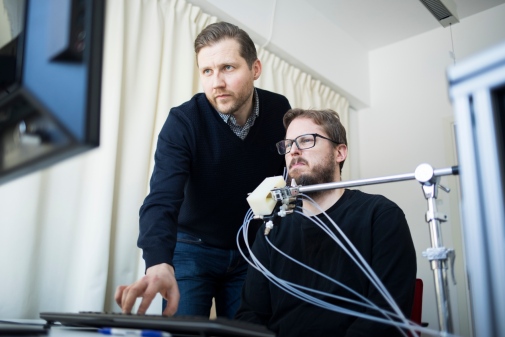 Researchers in the smell laboratory