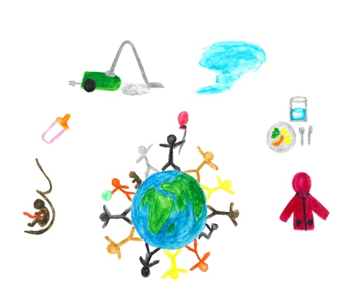 Barn utsätts för ett spektrum av högfluorerade kemikalier i barndomen. Illustration: Kerstin Winkens