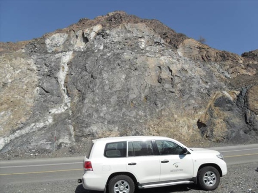 Sheared-up serpentinite and gabbro at Yanbu Suture
