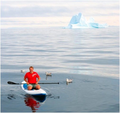 Martin Jakobsson on a SUP outside Greenland.
