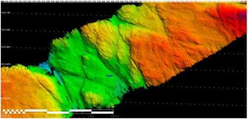 multibeam lines from the area where Vega is estimated to be located.