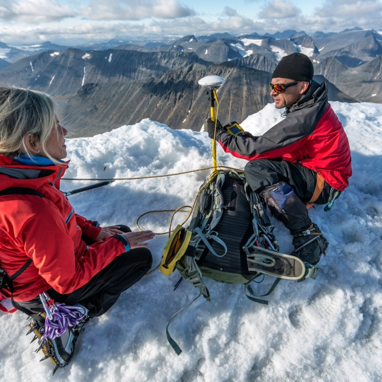 Fältarbete på Storglaciären, Kebnekaise.