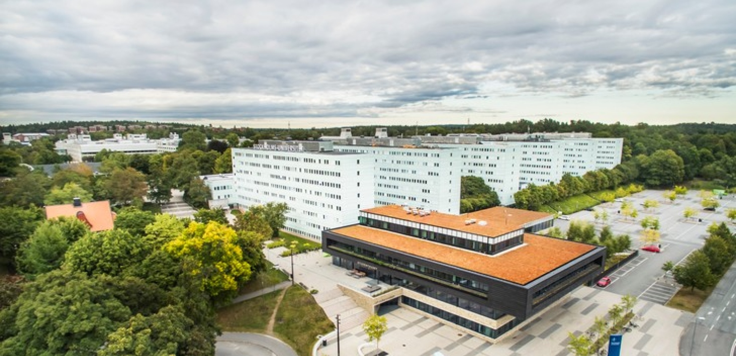 Drönarbild över campus Frescati. Foto: Clément Morin