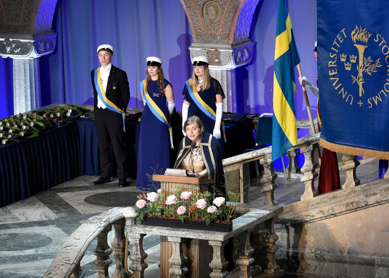 Installations- och promotionshögtid i Stockholms Stadshus 27 september 2019. Rektor Astrid Söderberg