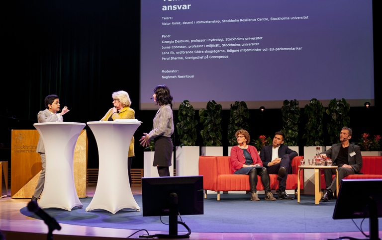Paneldebatt vid Hållbarhetsforum 2019.