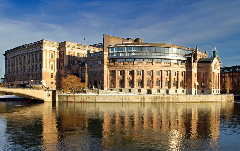Bild på Sveriges riksdag.