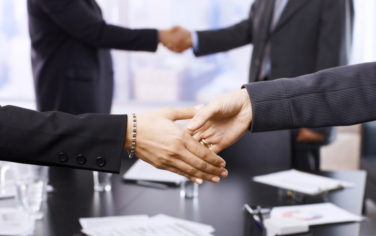 Businesspeople shaking hands