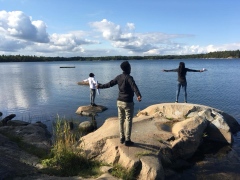 Lägerskola på Vässarö med nyanlända elever, 2017. Foto: Intensivsvenska