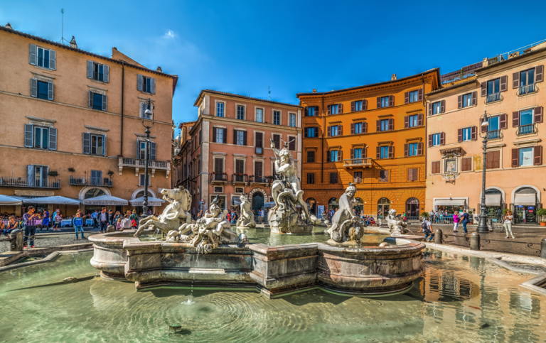 Rom Fontana del Nettuno in Piazza Navona