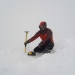 Measuring the height of the south peak of Kebnekaise on September 17. Photo: Patrik Mäler