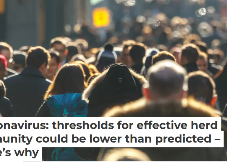 Coronavirus: thresholds for effective herd immunity. Photo from The Conversation