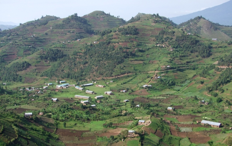 Vy över Virunga-bergen i Uganda. Foto: Achim Prill / Mostphotos