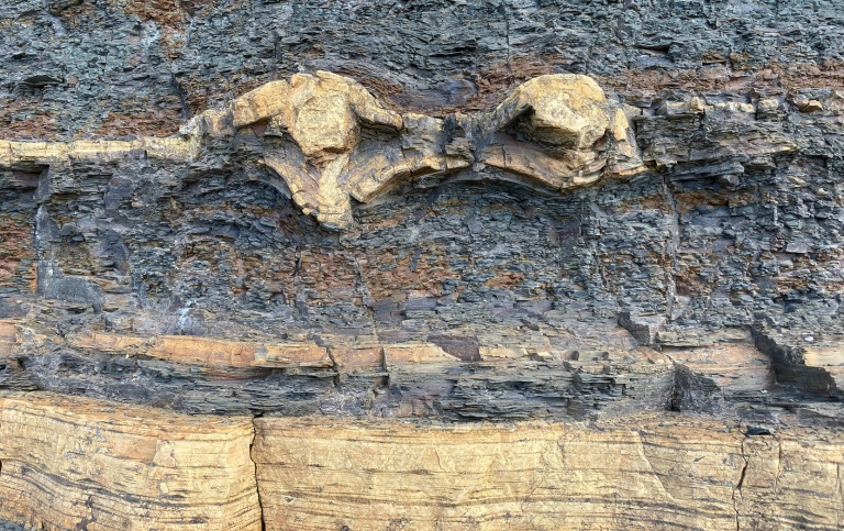 Geological formations on the shore of Lake Vättern