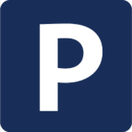 Bokstaven P för att sympolisera parkering
