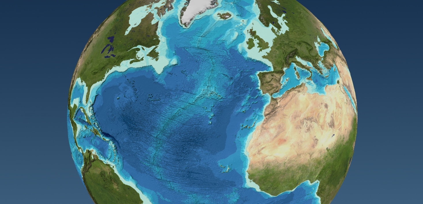 Map showing the Atlantic midridge