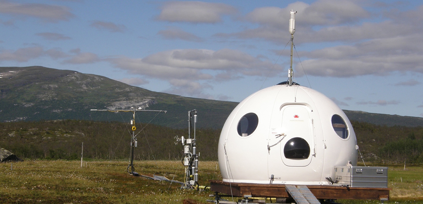 research station up north in sweden, looks like an iglo