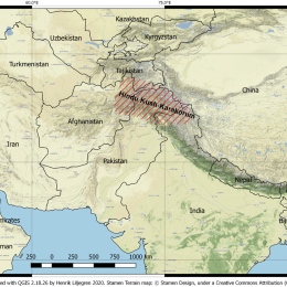 Map over the Hindu Kush-Karakorum, target area of the project.