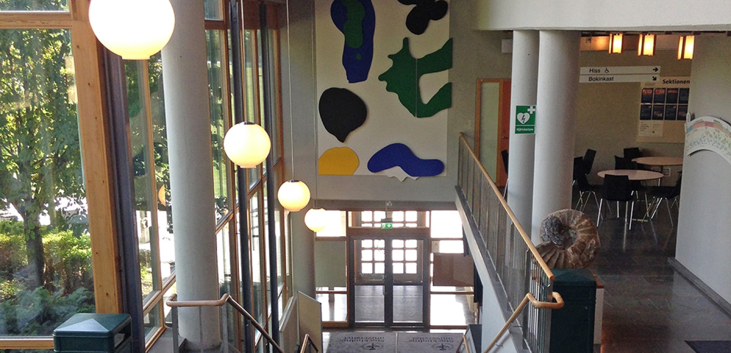 stone stairs inside geoscience building, stockholm university