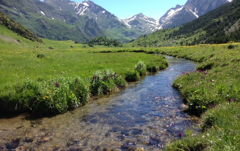 Rent vatten från vattendrag i Pyrenéerna, ett exempel på grön infrastruktur. Fotograf Håkan Berg.