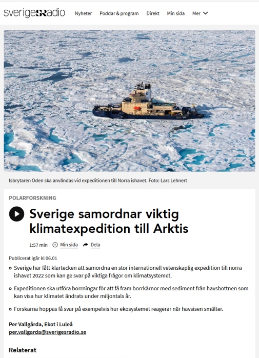 Isbrytare Oden på havet med mycket is