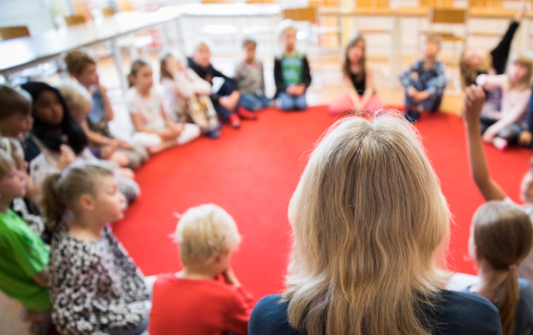 Lektion i förskoleklass.
