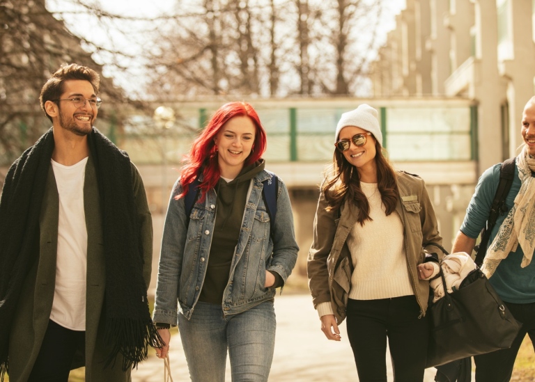 Students walking