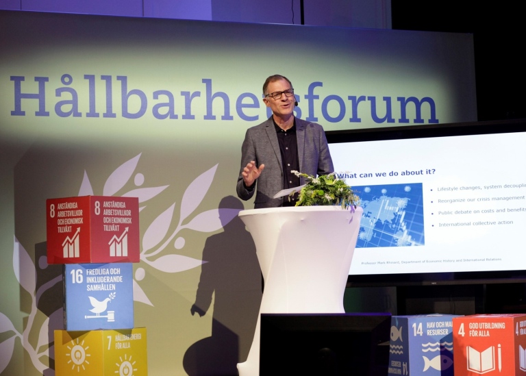 Researcher Mark Rhinard at Stockholm University Sustainability Forum 2021. Foto: Jens Lasthein